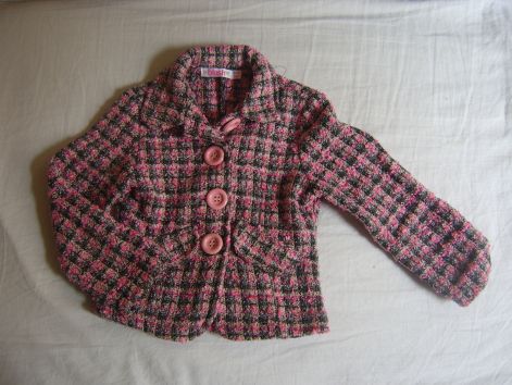 Rózsaszín kockás kabátka 92-98-as